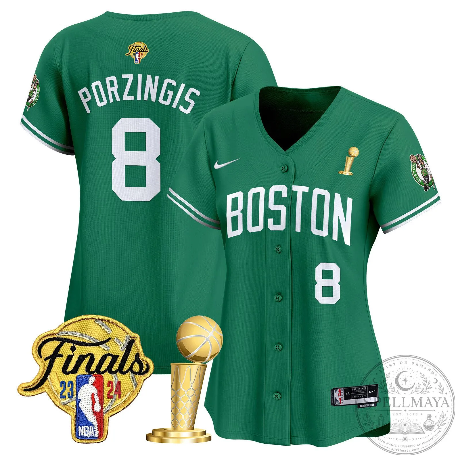 Boston Celtics Jayson Tatum 2024 NBA Finals Champions Baseball Jersey 56 Boston Celtics Jayson Tatum 2024 NBA Finals Champions Baseball Jersey