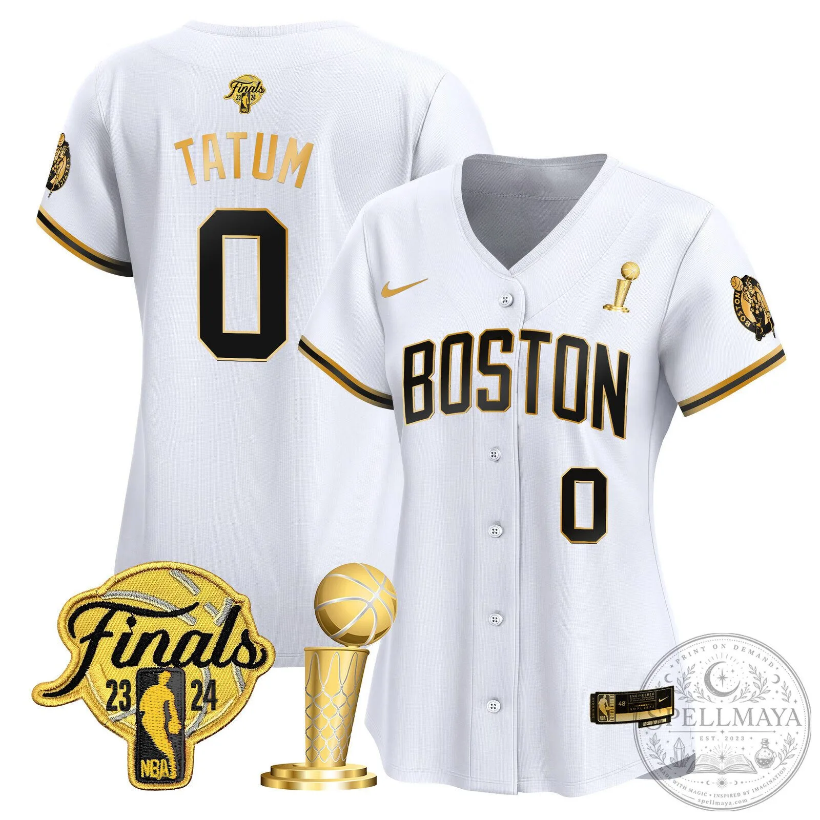 Boston Celtics Jayson Tatum 2024 NBA Finals Champions Baseball Jersey 74 Boston Celtics Jayson Tatum 2024 NBA Finals Champions Baseball Jersey