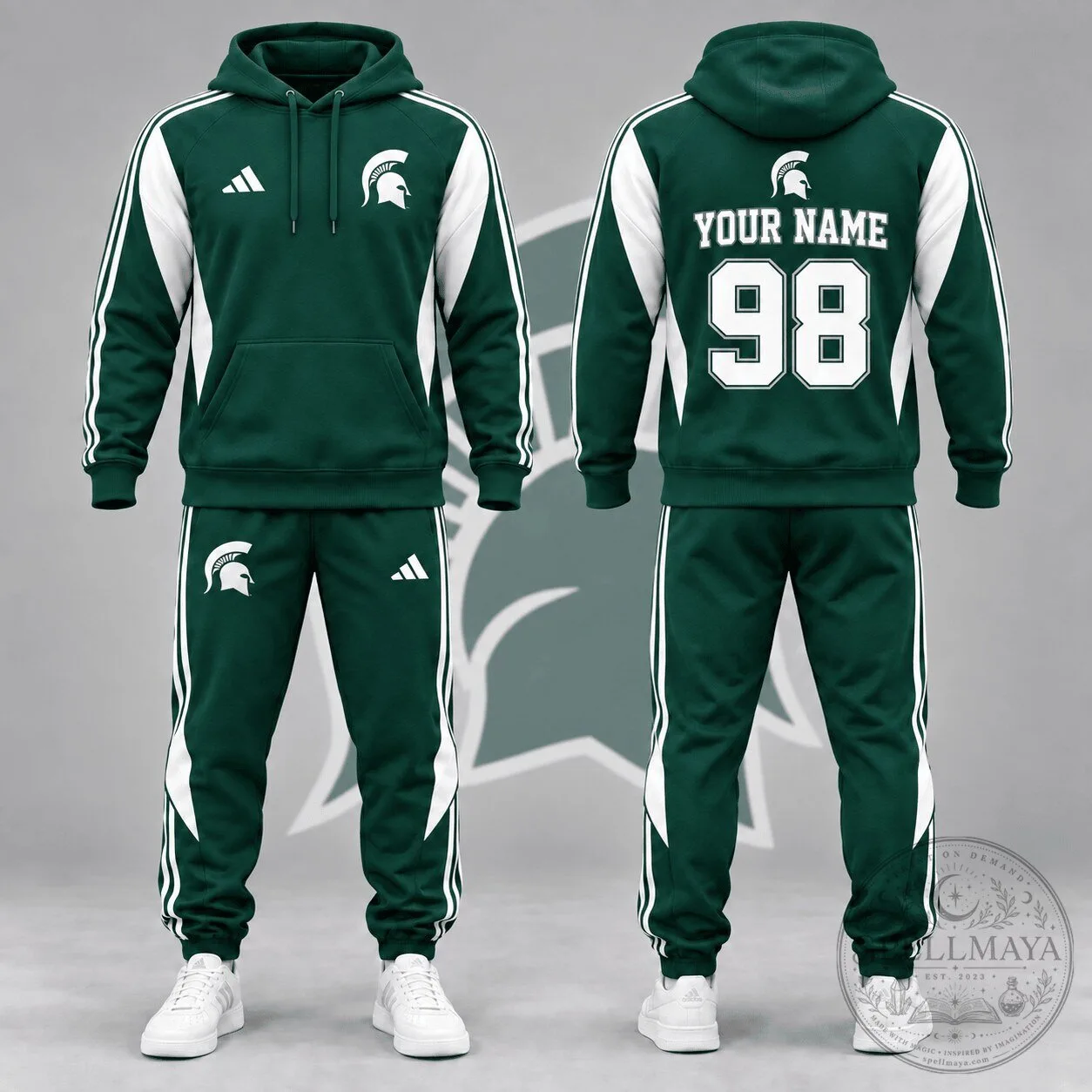 Michigan State Spartans Personalized Hoodie and Jogger Tracksuit 3 Michigan State Spartans Personalized Hoodie and Jogger Tracksuit