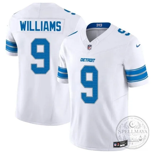 Jameson Williams Detroit Lions White Football Jersey