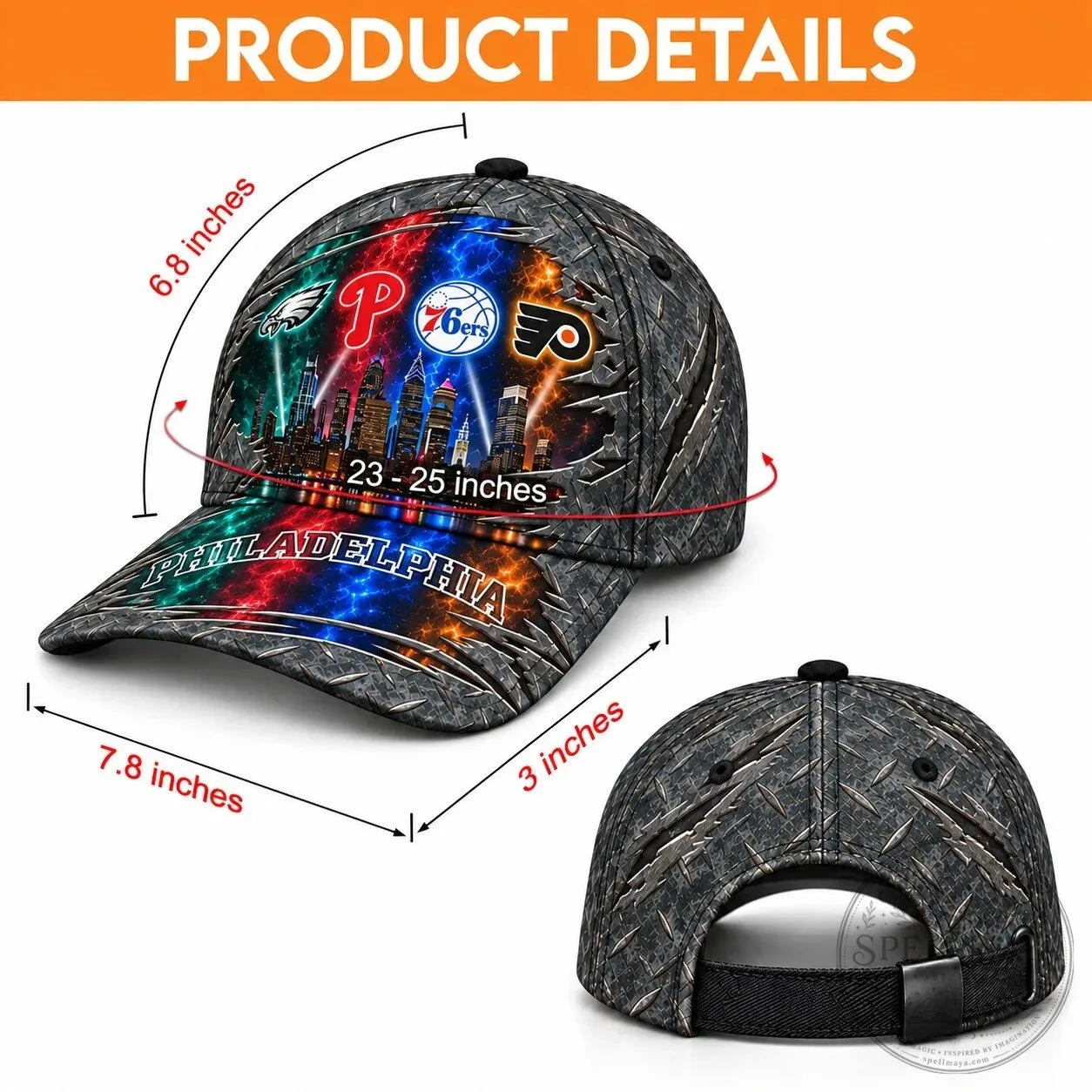 Philadelphia Sports Teams Metallic Skyline Diamond Plate Cap Hat 21 Philadelphia Sports Teams Metallic Skyline Diamond Plate Cap Hat