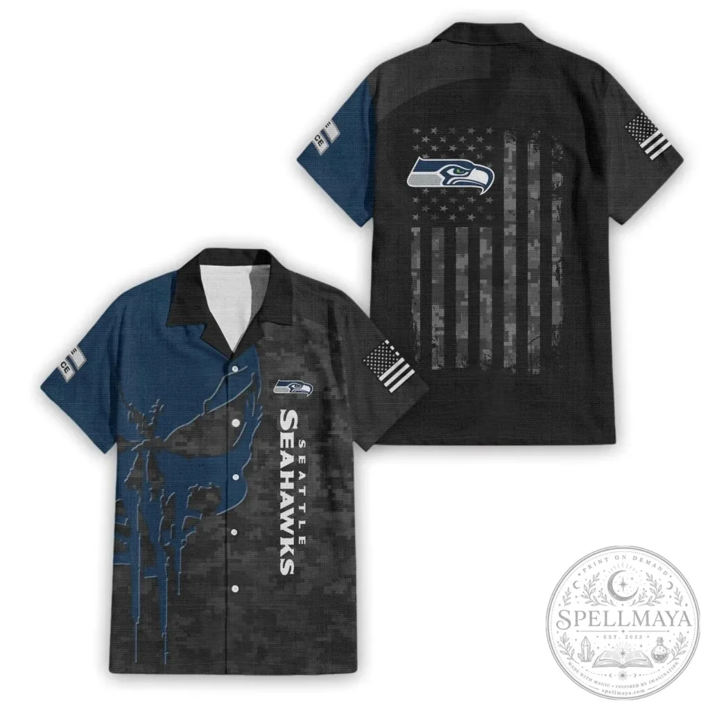 Seattle Seahawks Salute To Service Premium Hawaiian Shirt Seattle Seahawks Salute To Service Premium Hawaiian Shirt