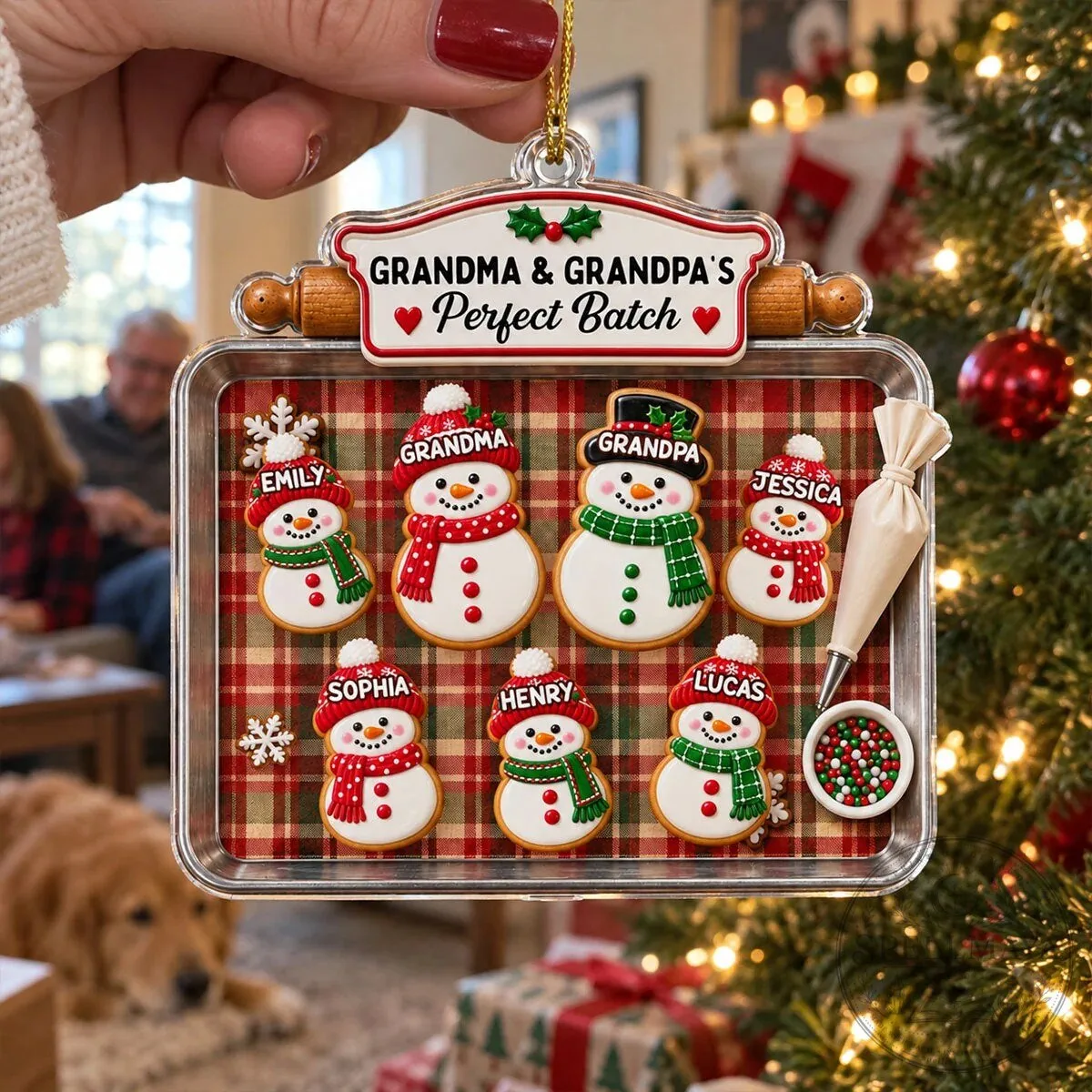 Grandma and Grandpa's Perfect Batch Personalized Cookie Snowman Christmas Ornament 16 Grandma and Grandpa