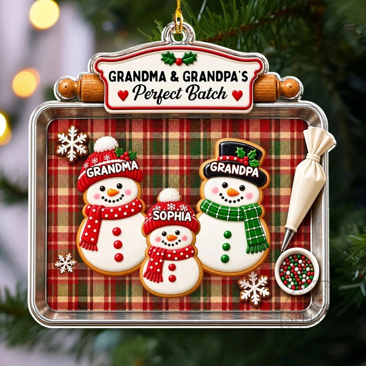 Grandma and Grandpa's Perfect Batch Personalized Cookie Snowman Christmas Ornament 18 Grandma and Grandpa