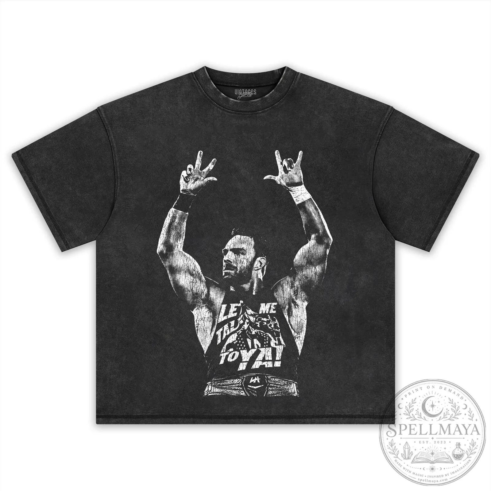 LA Knight Vintage Professional Wrestler Black and White Portrait T-Shirt 12 LA Knight Vintage Professional Wrestler Black and White Portrait T-Shirt