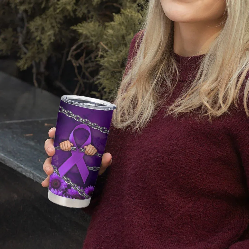 Domestic Violence Awareness Purple Ribbon Sunflower Strength Quote Tumbler 11 Domestic Violence Awareness Purple Ribbon Sunflower Strength Quote Tumbler