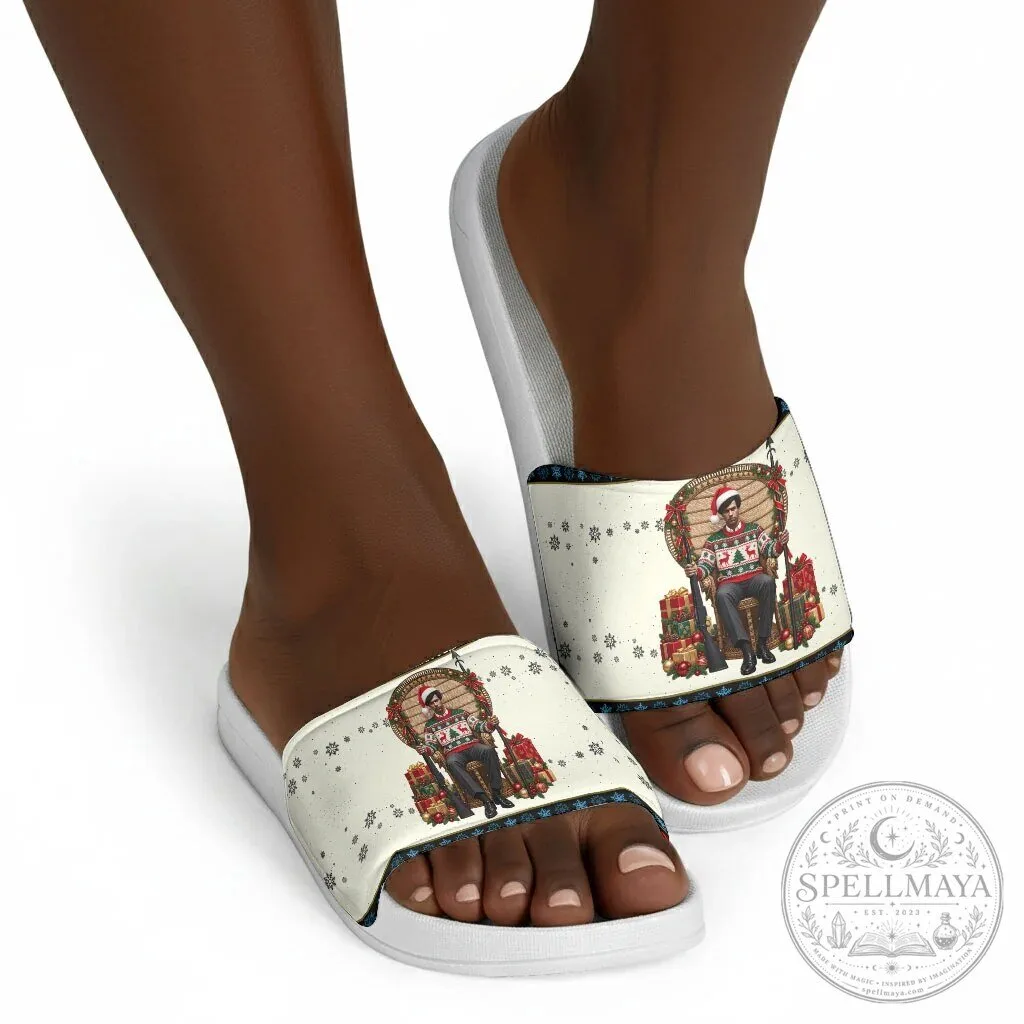 Huey P. Newton Black Panther Christmas Ugly Holiday Slide Sandals 14 Huey P. Newton Black Panther Christmas Ugly Holiday Slide Sandals