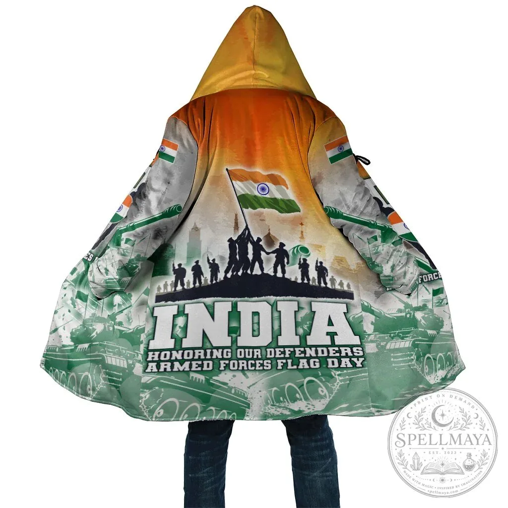Indian Armed Forces Flag Day Honoring Our Defenders Military Cloak Blanket