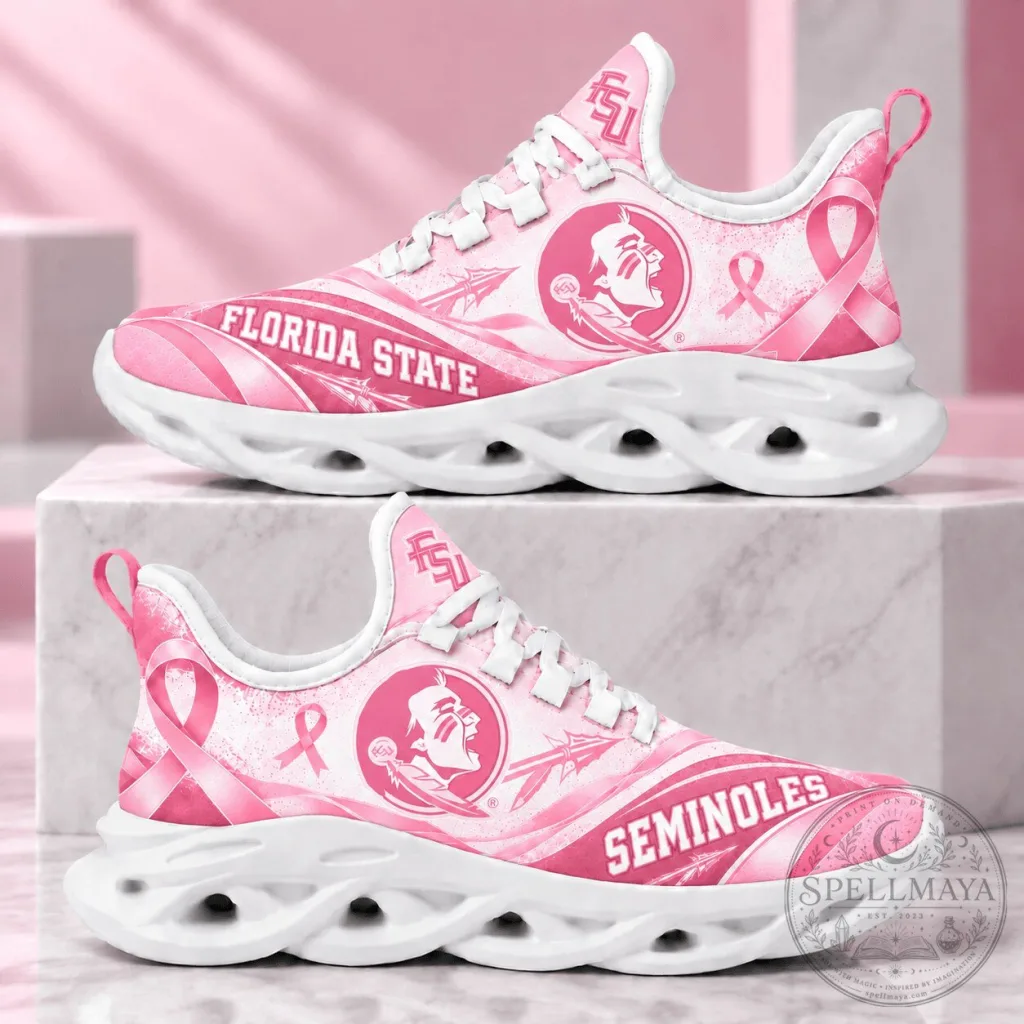 Florida State Seminoles Breast Cancer Awareness Pink Chunky Sneakers Shoes Florida State Seminoles Breast Cancer Awareness Pink Chunky Sneakers Shoes