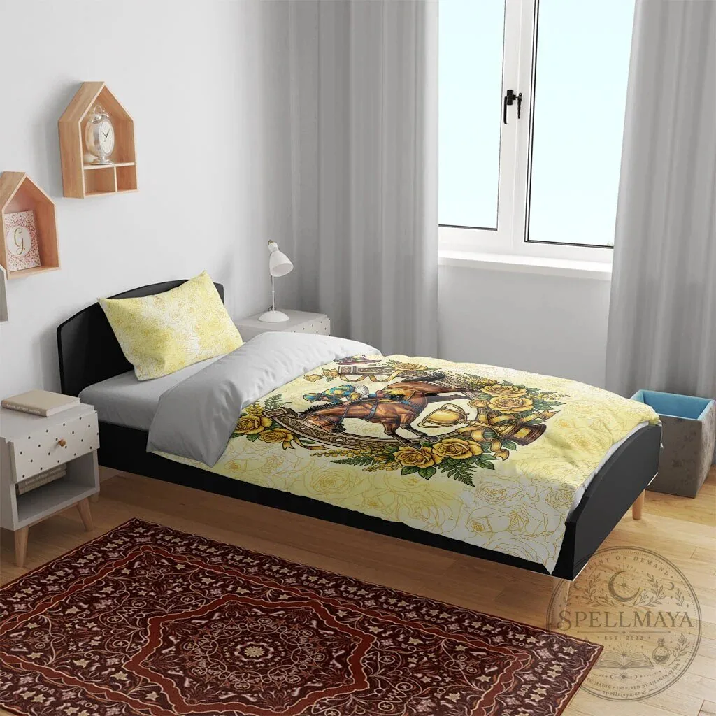 Melbourne Horse Race Yellow Rose Floral Horseshoe Bedding Set 16 Melbourne Horse Race Yellow Rose Floral Horseshoe Bedding Set