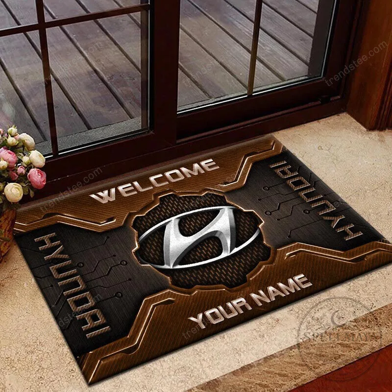 Hyundai Car Logo Welcome Custom Name Doormat 17 Hyundai Car Logo Welcome Custom Name Doormat