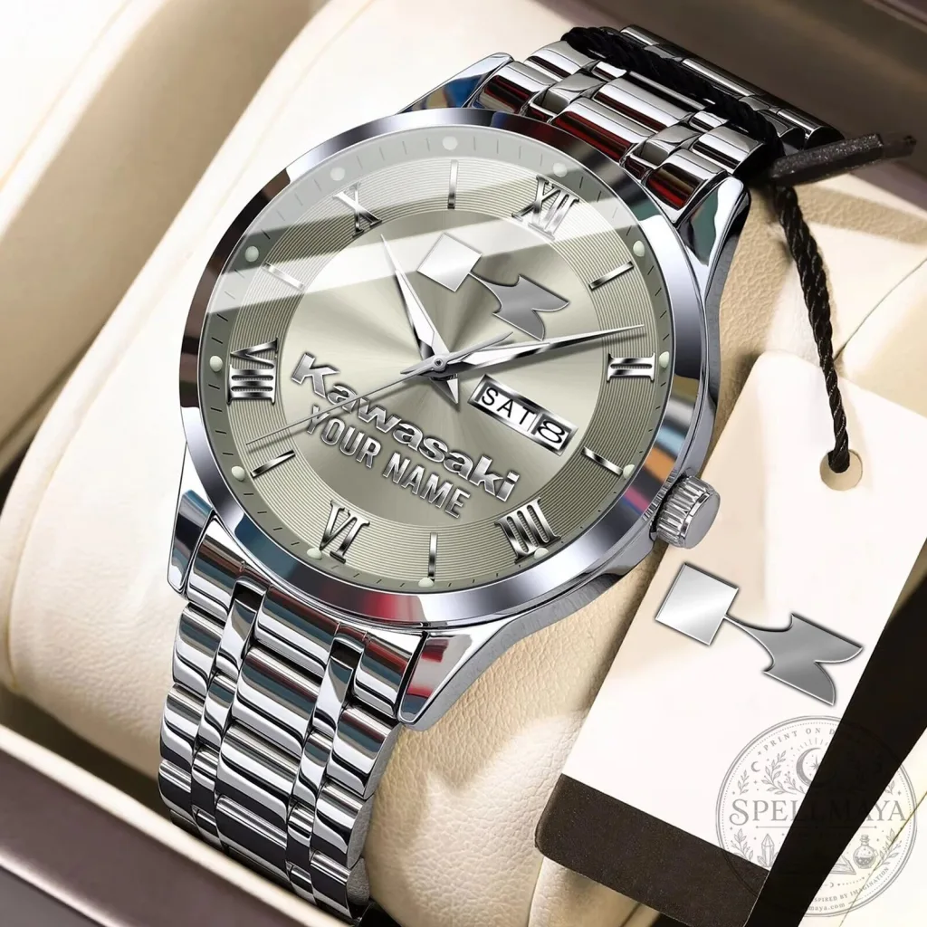 Kawasaki Custom Name Elegant Silver Men's Stainless Steel Watch Kawasaki Custom Name Elegant Silver Men's Stainless Steel Watch