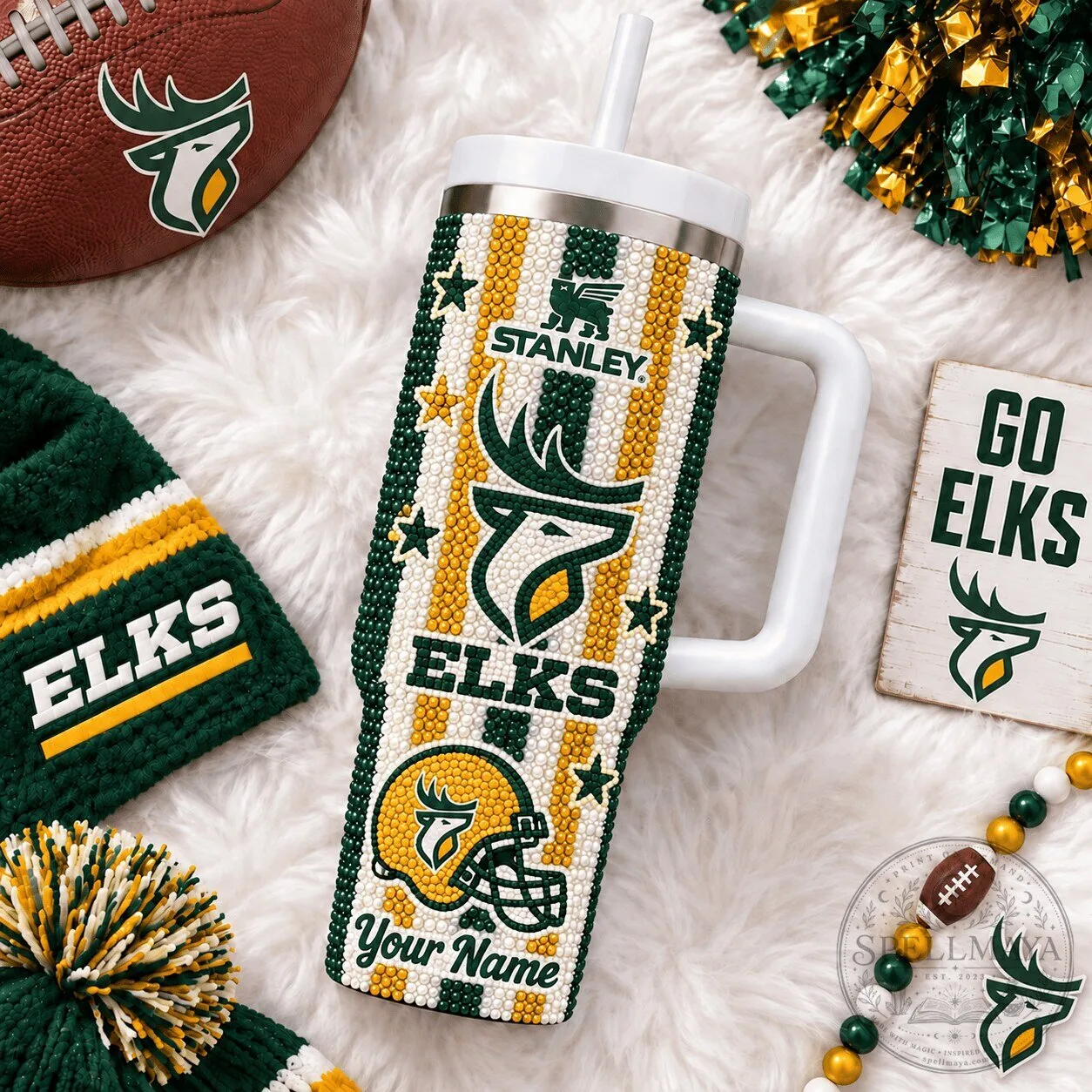 Edmonton Elks Football Team Personalized Stanley Tumbler Cup