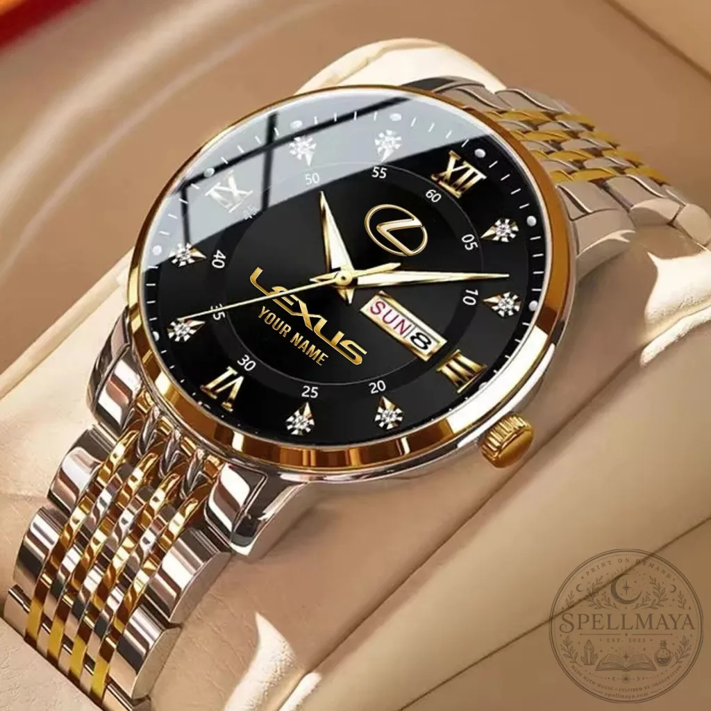 Lexus Custom Name Gold and Silver Stainless Steel Men's Watch