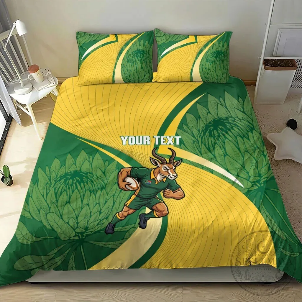 South Africa Rugby Springboks Mascot Custom Text Bedding Set 14 South Africa Rugby Springboks Mascot Custom Text Bedding Set