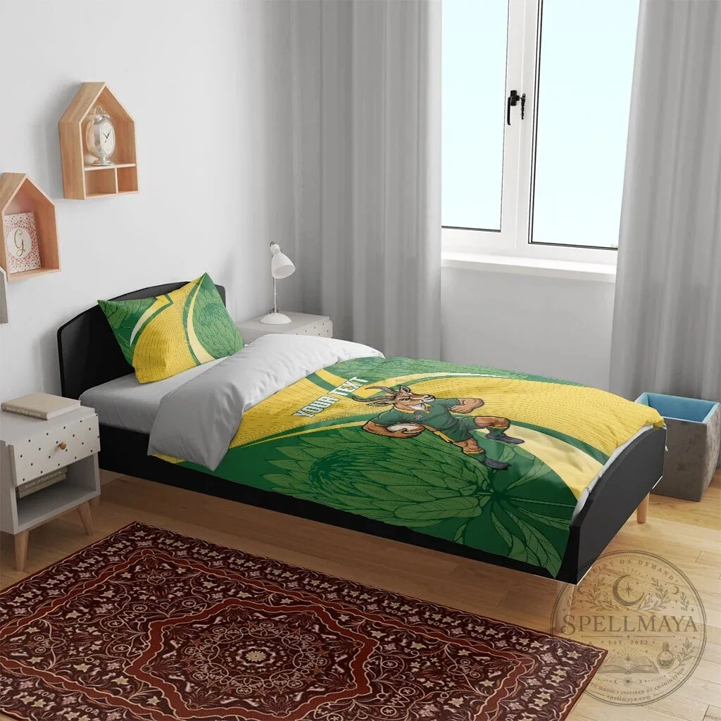 South Africa Rugby Springboks Mascot Custom Text Bedding Set 16 South Africa Rugby Springboks Mascot Custom Text Bedding Set