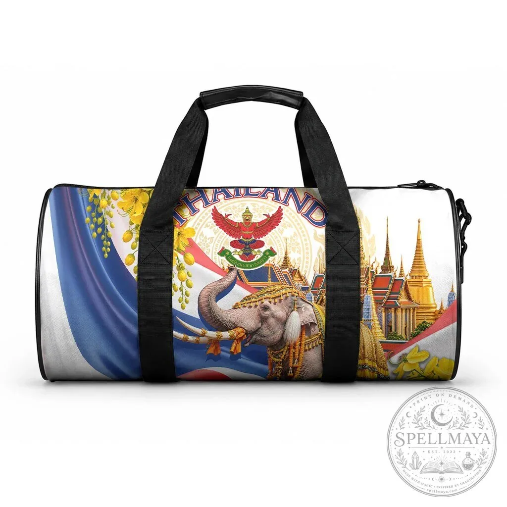 Thailand Golden Elephant Temple Travel Duffle Bag 8 Thailand Golden Elephant Temple Travel Duffle Bag