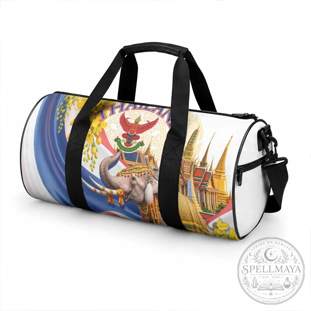 Thailand Golden Elephant Temple Travel Duffle Bag 9 Thailand Golden Elephant Temple Travel Duffle Bag