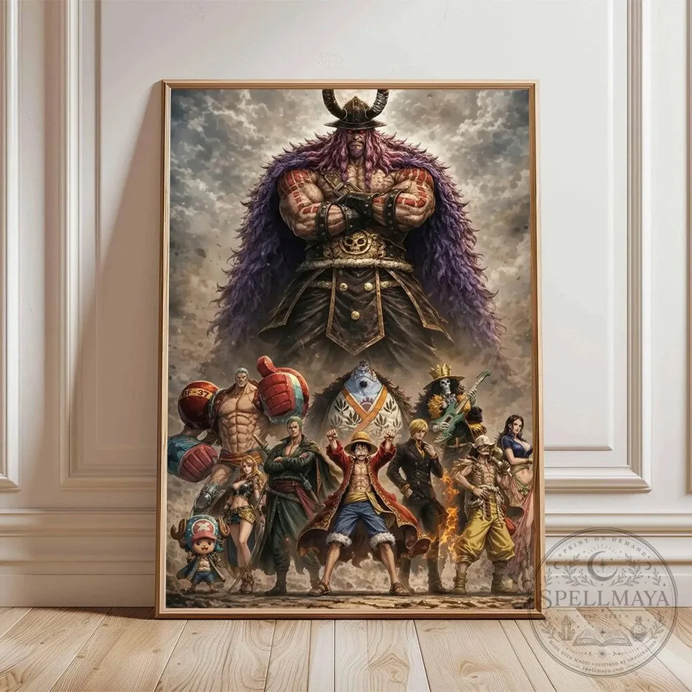 One Piece Straw Hat Pirates and Kaido Anime Manga Wall Art Canvas 3 One Piece Straw Hat Pirates and Kaido Anime Manga Wall Art Canvas
