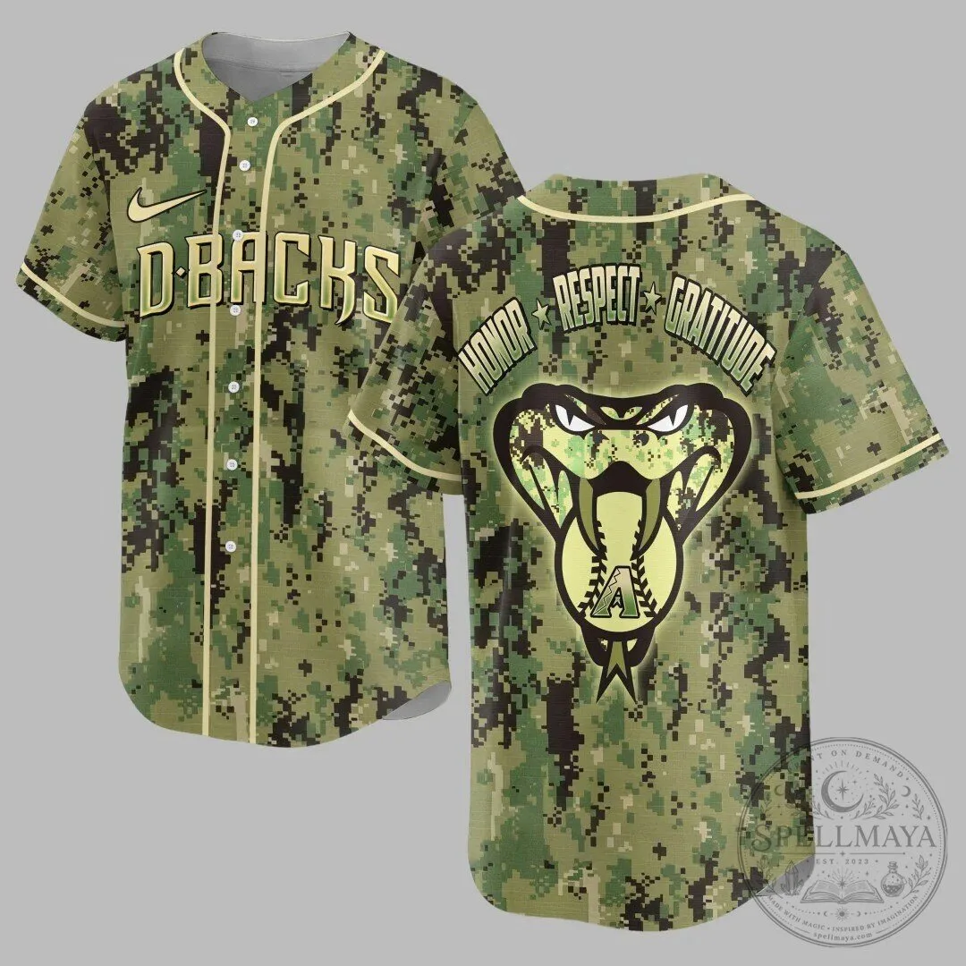 Arizona Diamondbacks Military Camouflage Pattern Baseball Jersey 5 Arizona Diamondbacks Military Camouflage Pattern Baseball Jersey