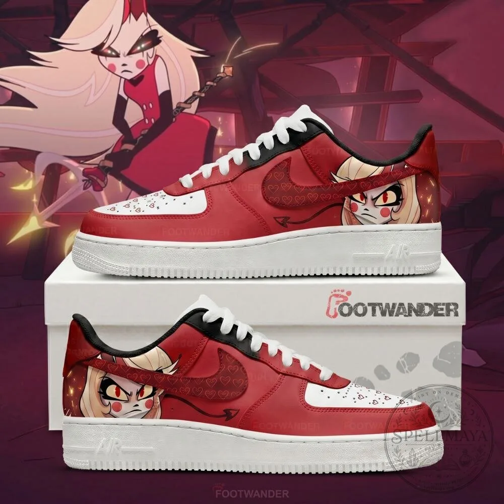 Charlie Morningstar Hazbin Hotel Custom Embossed Logo Shoes 2 Charlie Morningstar Hazbin Hotel Custom Embossed Logo Shoes
