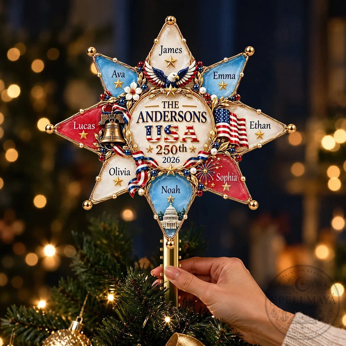 Personalized Family Christmas Tree Topper Ornament 10 Personalized Family Christmas Tree Topper Ornament