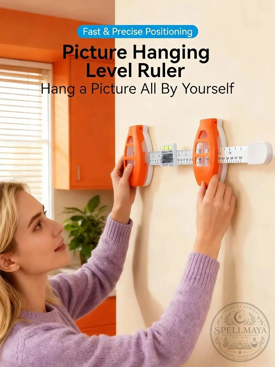 Picture Hanging Level Ruler Tool for Wall Art and Frames