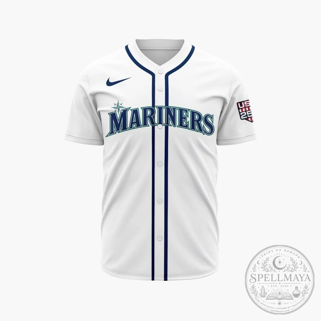 Seattle Mariners Personalized Stars and Stripes Fourth Of July Baseball Jersey 8 Seattle Mariners Personalized Stars and Stripes Fourth Of July Baseball Jersey