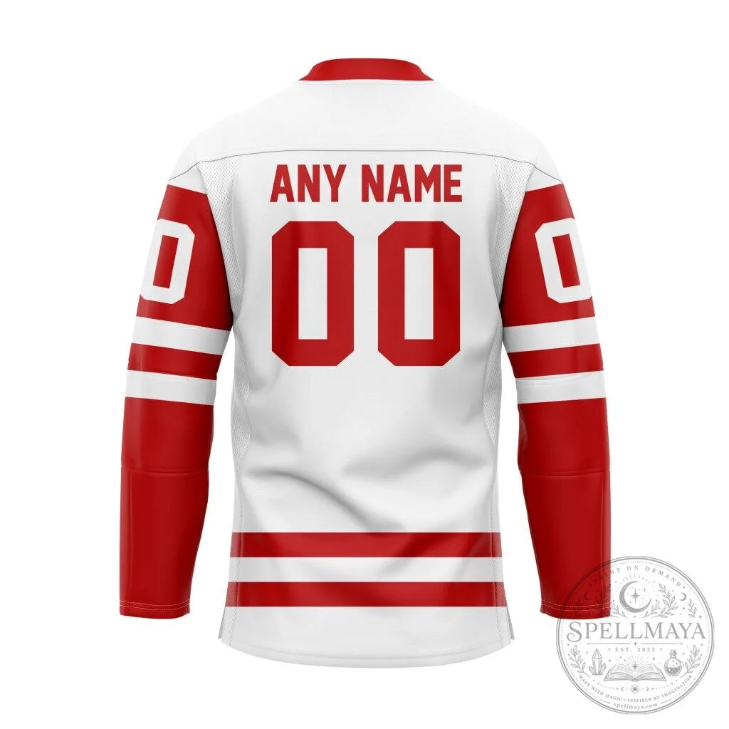 Wisconsin Badgers Big Red and White Personalized Hockey Jersey 7 Wisconsin Badgers Big Red and White Personalized Hockey Jersey