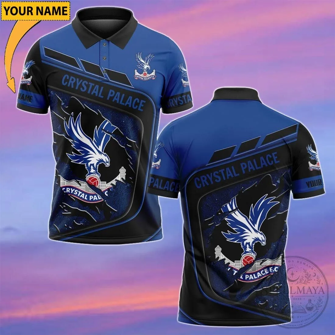 Crystal Palace Football Club Personalized Blue Black Polo Shirt 1 Crystal Palace Football Club Personalized Blue Black Polo Shirt
