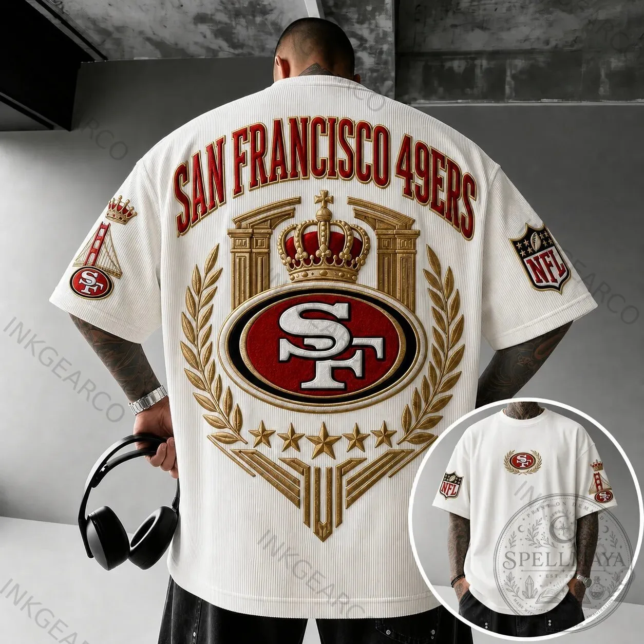San Francisco 49ers NFL Football Team Crown Logo T-Shirt