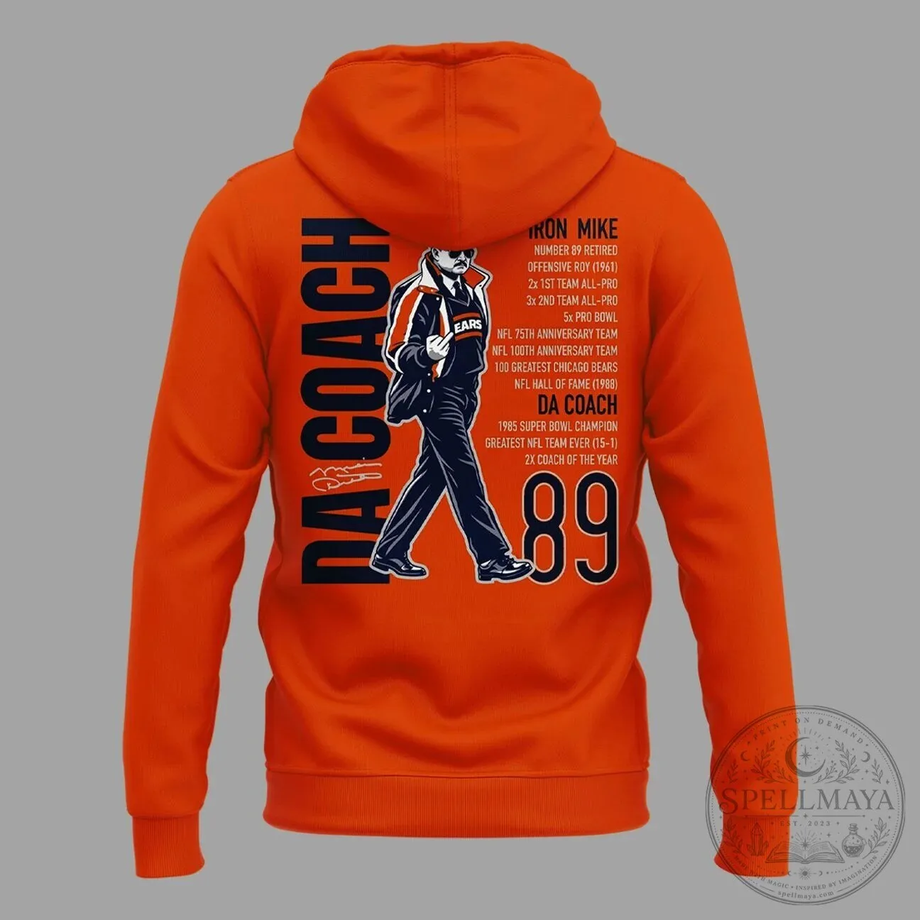 Mike Ditka Chicago Bears Legendary NFL Player Orange Hoodie 9 Mike Ditka Chicago Bears Legendary NFL Player Orange Hoodie