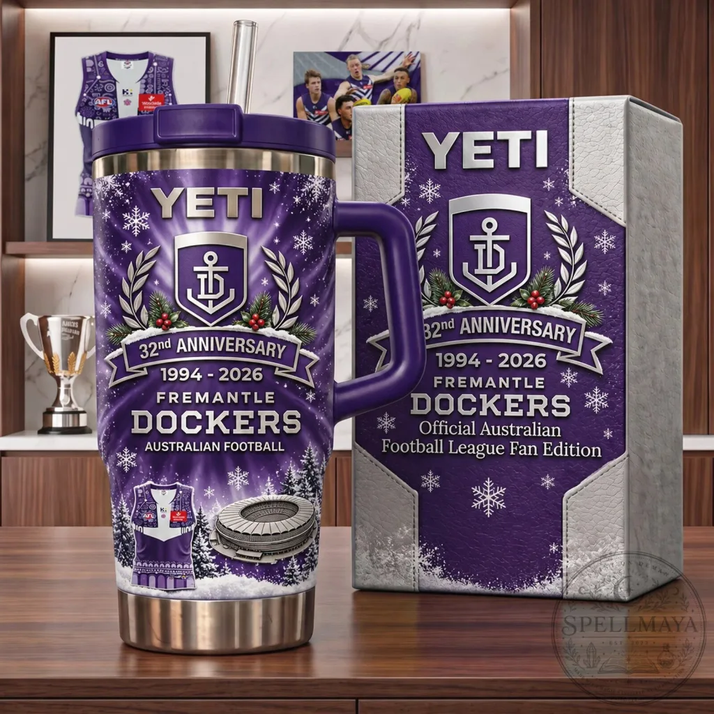 Fremantle Dockers Australian Football League 32nd Anniversary Yeti Tumbler Fremantle Dockers Australian Football League 32nd Anniversary Yeti Tumbler