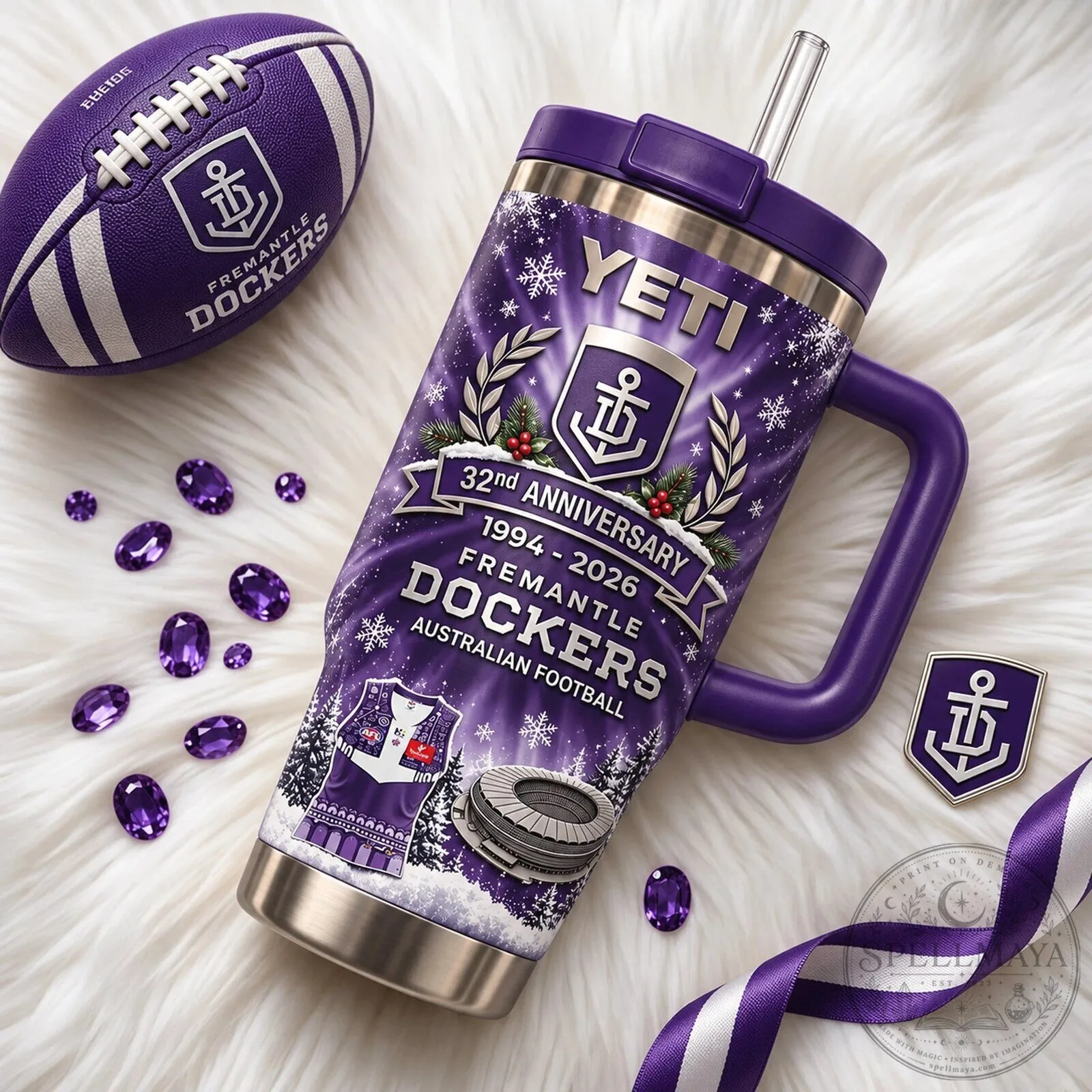 Fremantle Dockers Australian Football League 32nd Anniversary Yeti Tumbler 8 Fremantle Dockers Australian Football League 32nd Anniversary Yeti Tumbler