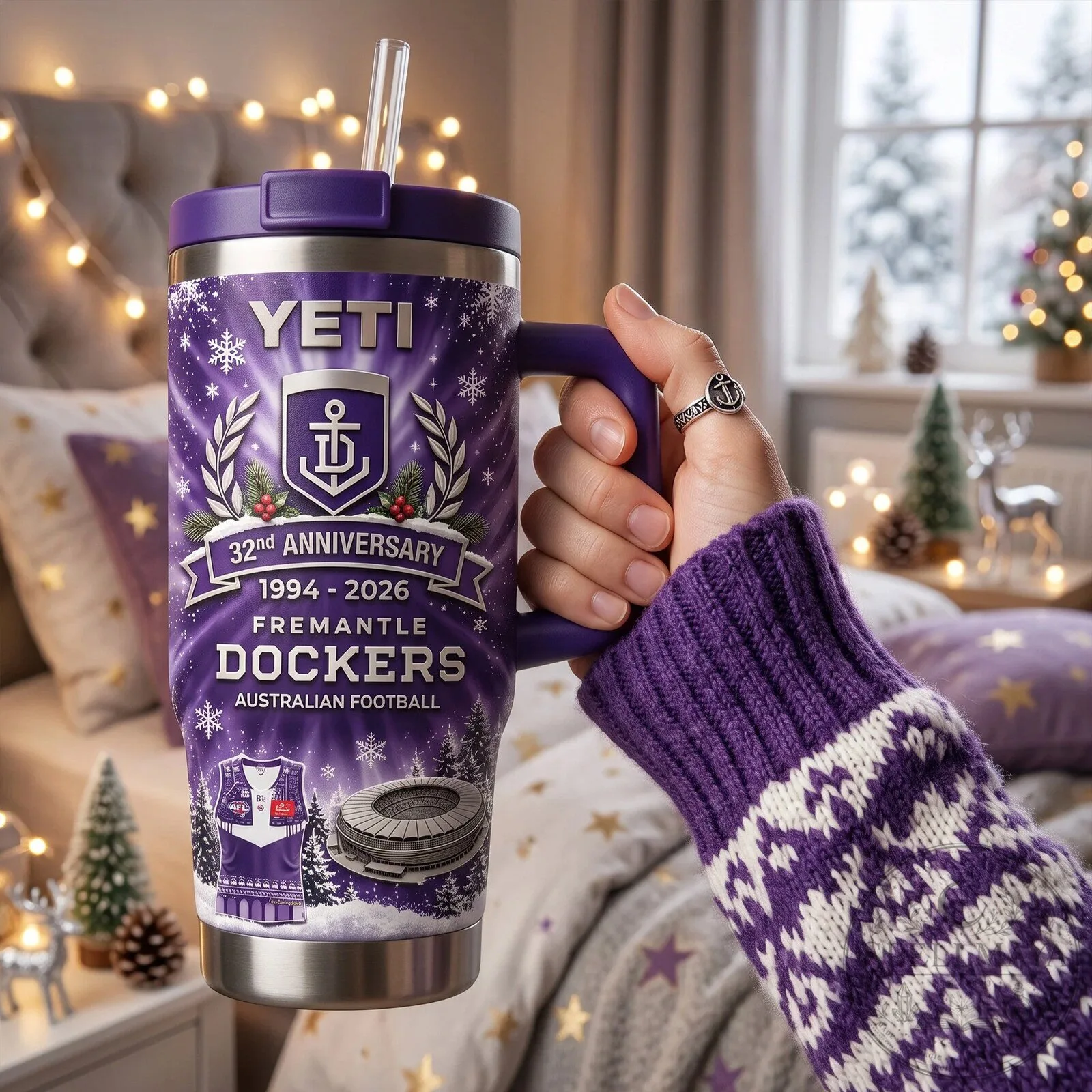 Fremantle Dockers Australian Football League 32nd Anniversary Yeti Tumbler 9 Fremantle Dockers Australian Football League 32nd Anniversary Yeti Tumbler