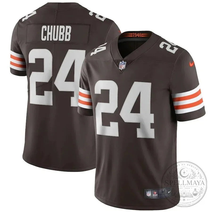 Cleveland Browns Nick Chubb Number 24 NFL Football Team Fan Jersey