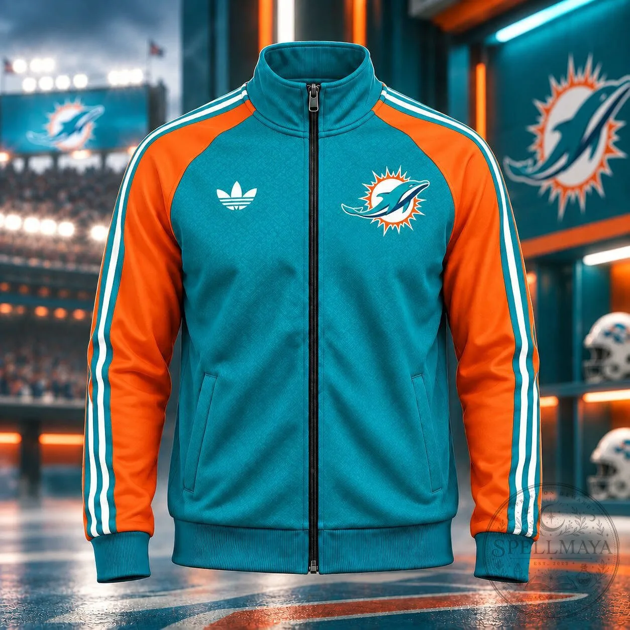 Miami Dolphins NFL Vintage Stripe Full-Zip Track Jacket