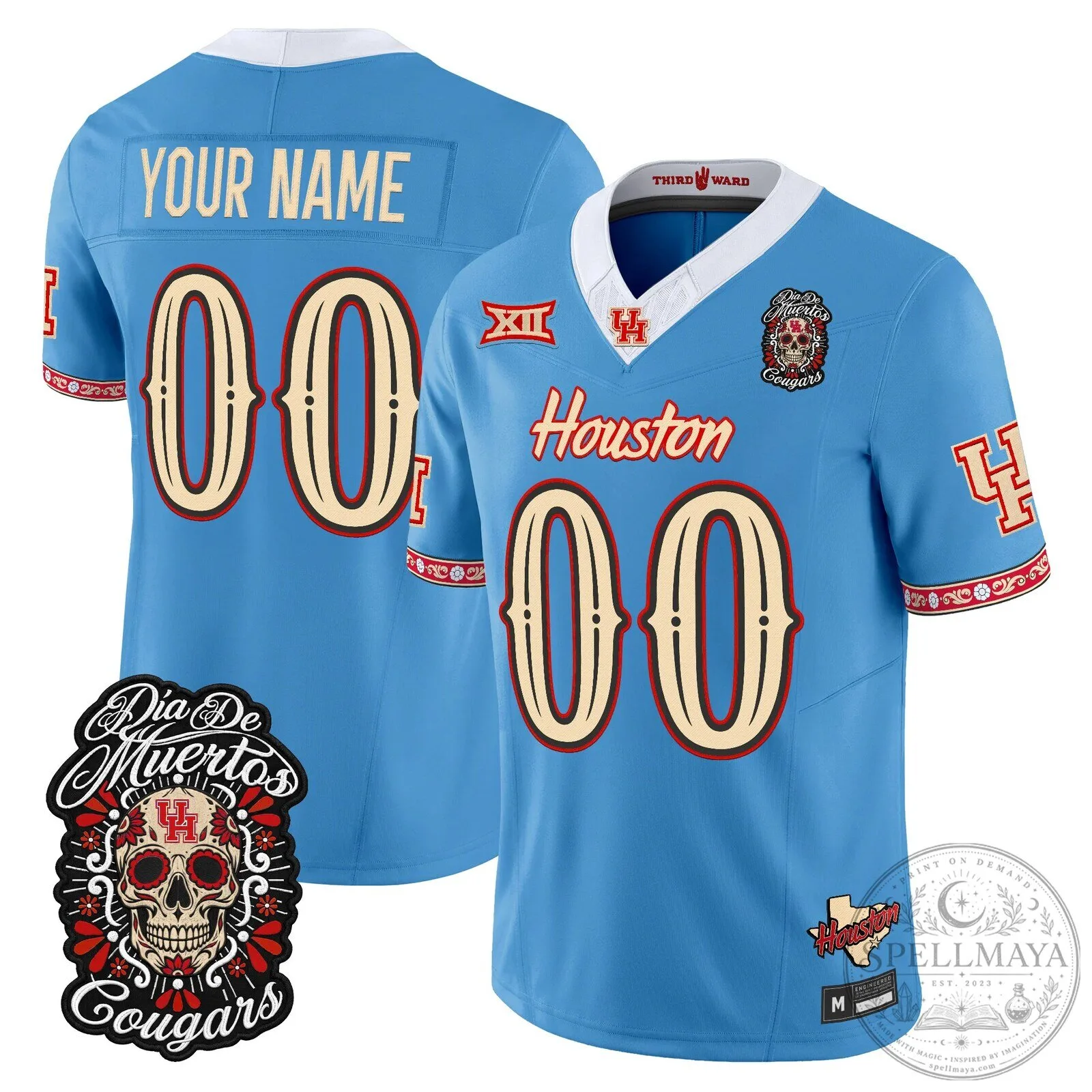 Dia de los Muertos Houston Cougars Football Jersey