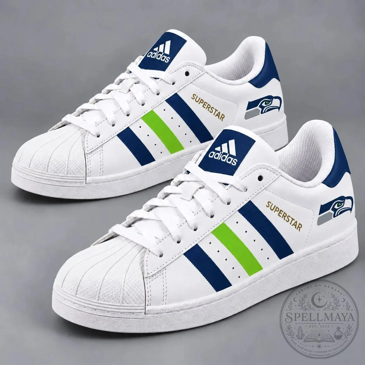 Seattle Seahawks NFL Team Pride Superstar Shoes for Men and Women 4 Seattle Seahawks NFL Team Pride Superstar Shoes for Men and Women
