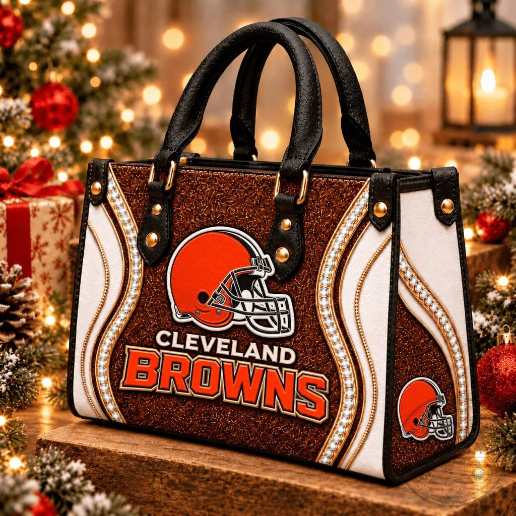 Cleveland Browns NFL Football Team Premium Leather Handbag for Women Cleveland Browns NFL Football Team Premium Leather Handbag for Women