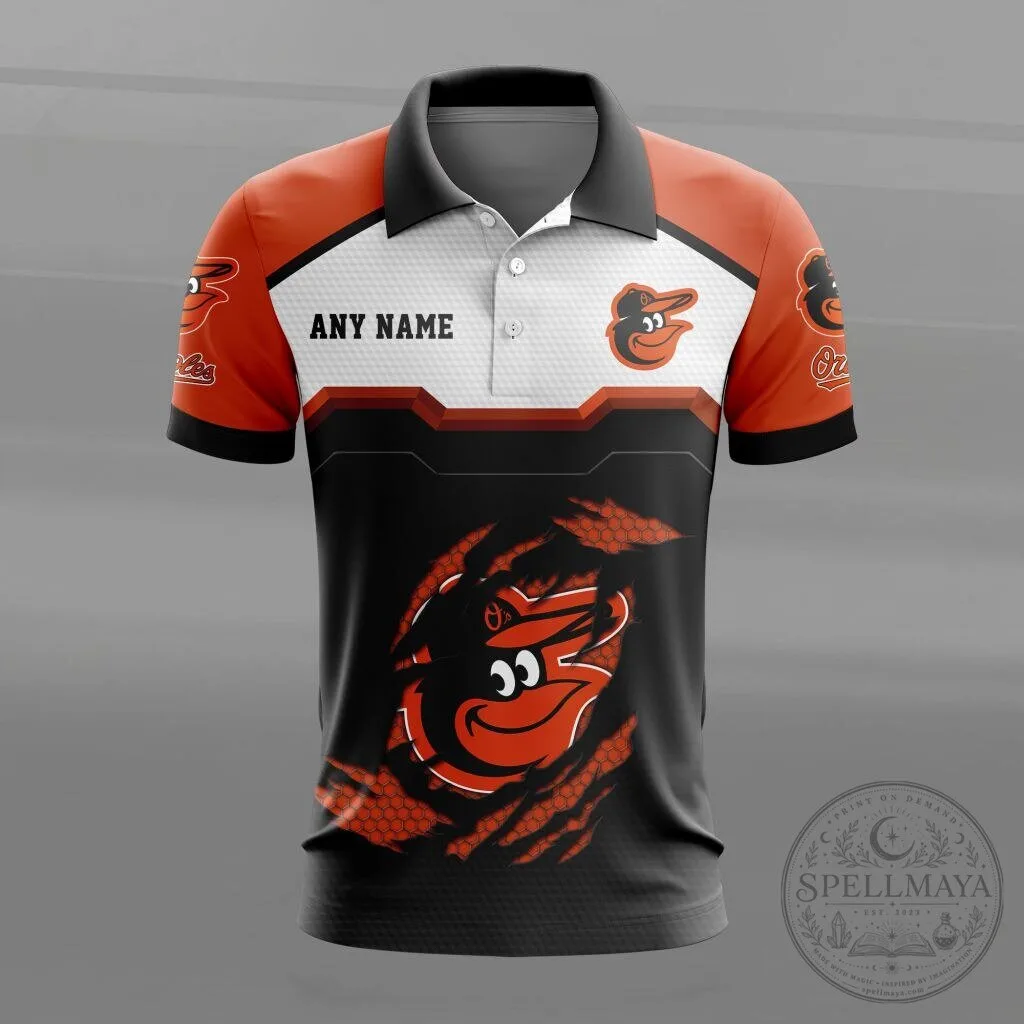 Baltimore Orioles Personalized Name MultiColor Polo Shirt 3 Baltimore Orioles Personalized Name MultiColor Polo Shirt