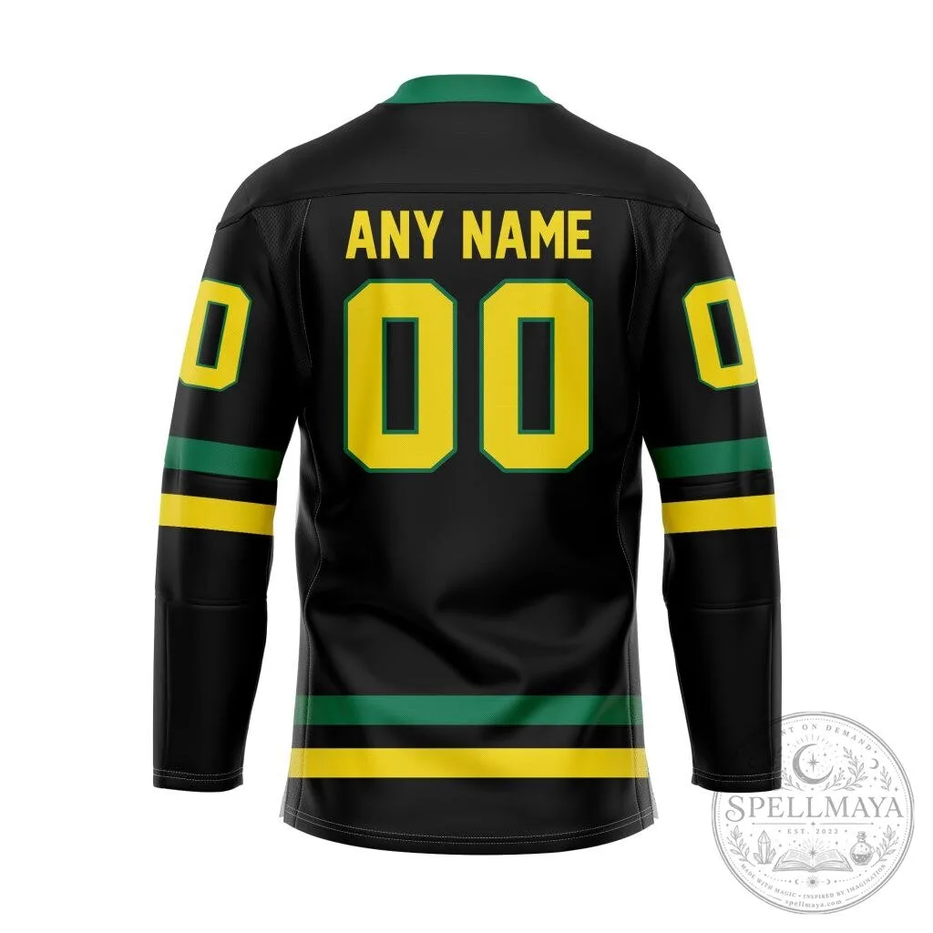 Oregon Ducks Personalized Black Lace Hockey Jersey 7 Oregon Ducks Personalized Black Lace Hockey Jersey