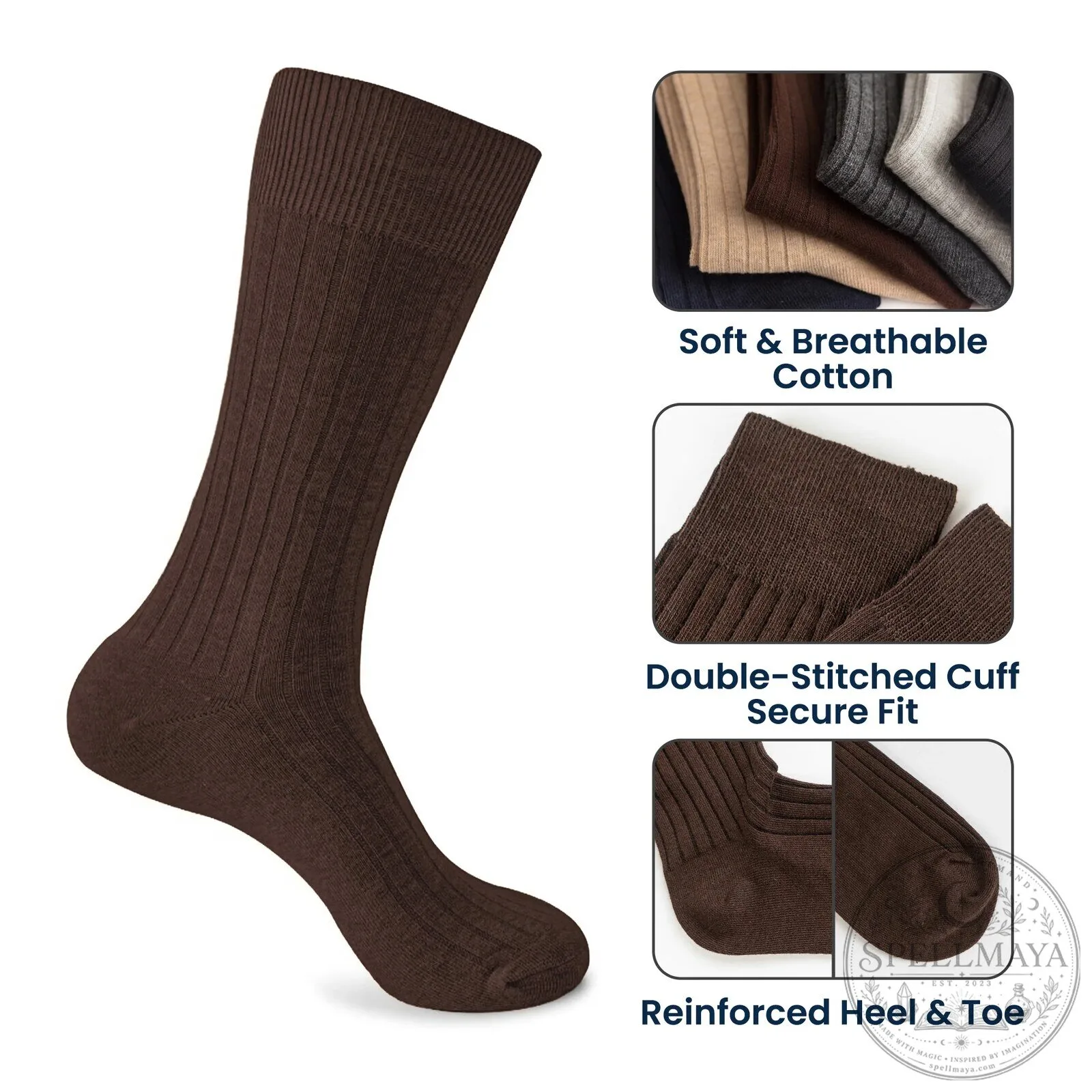 Personalized Roman Numeral Date and Initials Embroidered Brown Socks 17 Personalized Roman Numeral Date and Initials Embroidered Brown Socks