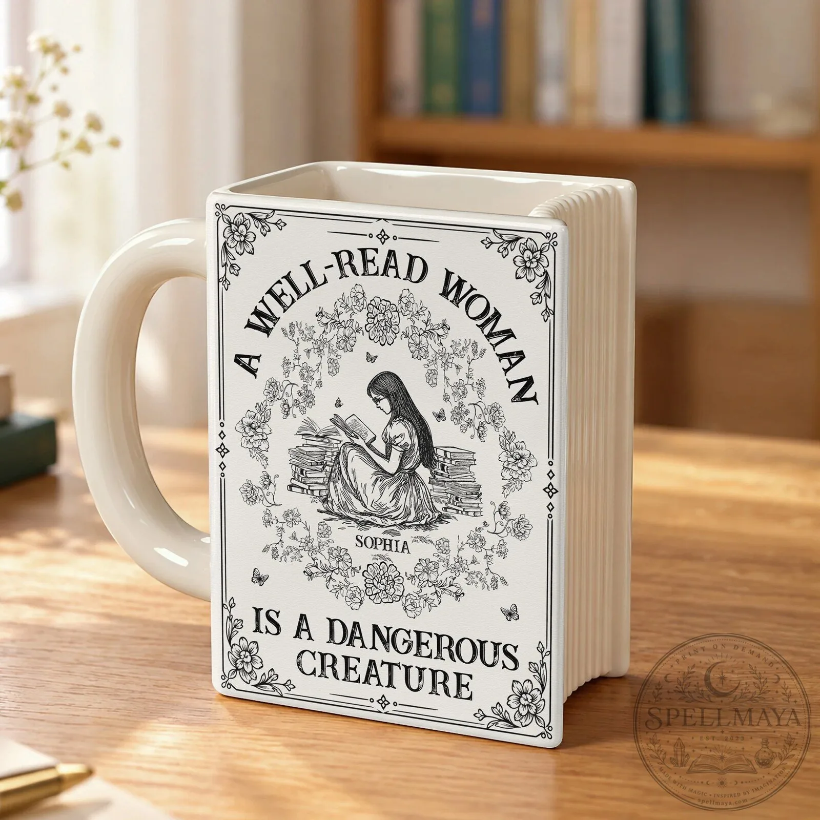 A Well-Read Woman Is A Dangerous Creature Personalized Book Mug