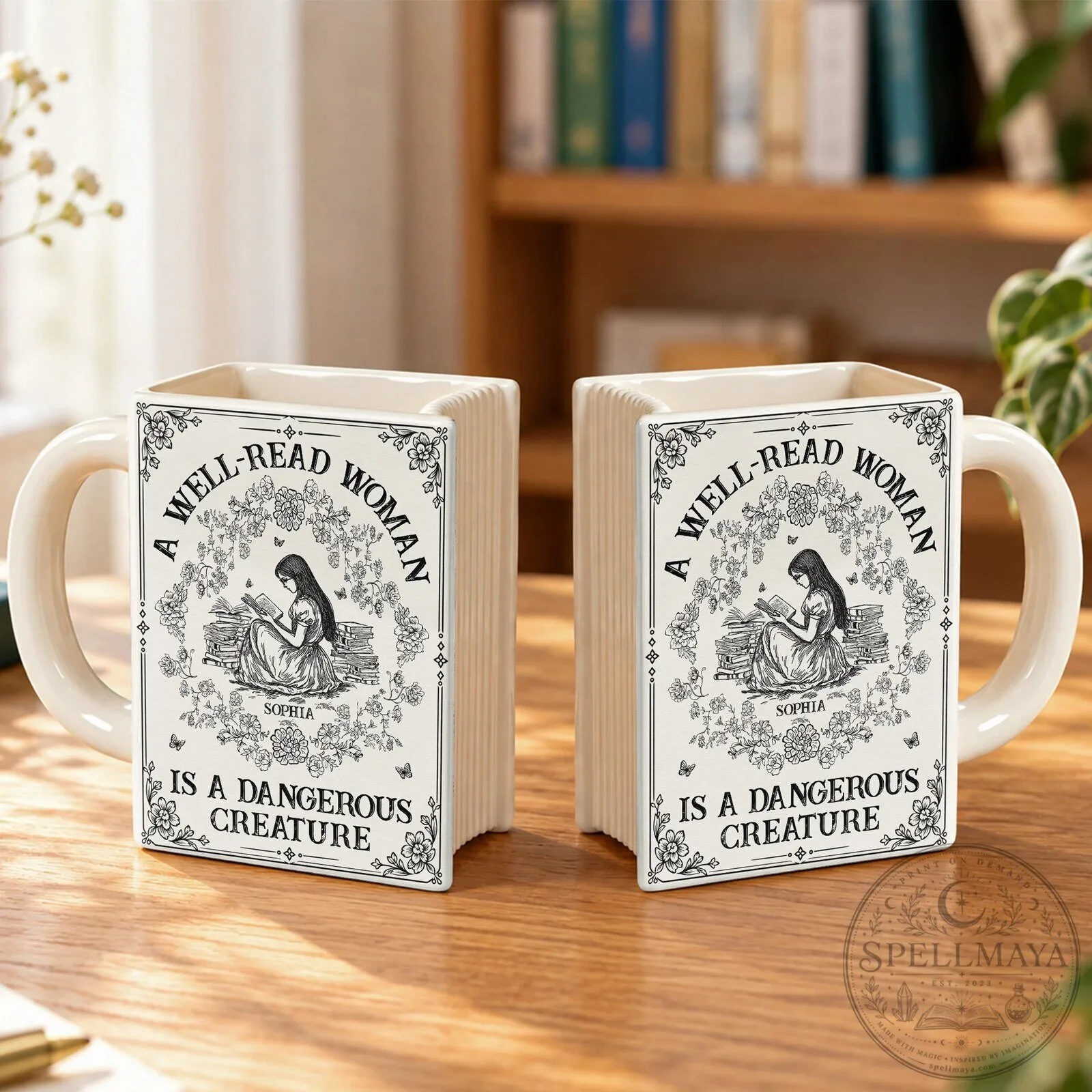 A Well-Read Woman Is A Dangerous Creature Personalized Book Mug 11 A Well-Read Woman Is A Dangerous Creature Personalized Book Mug