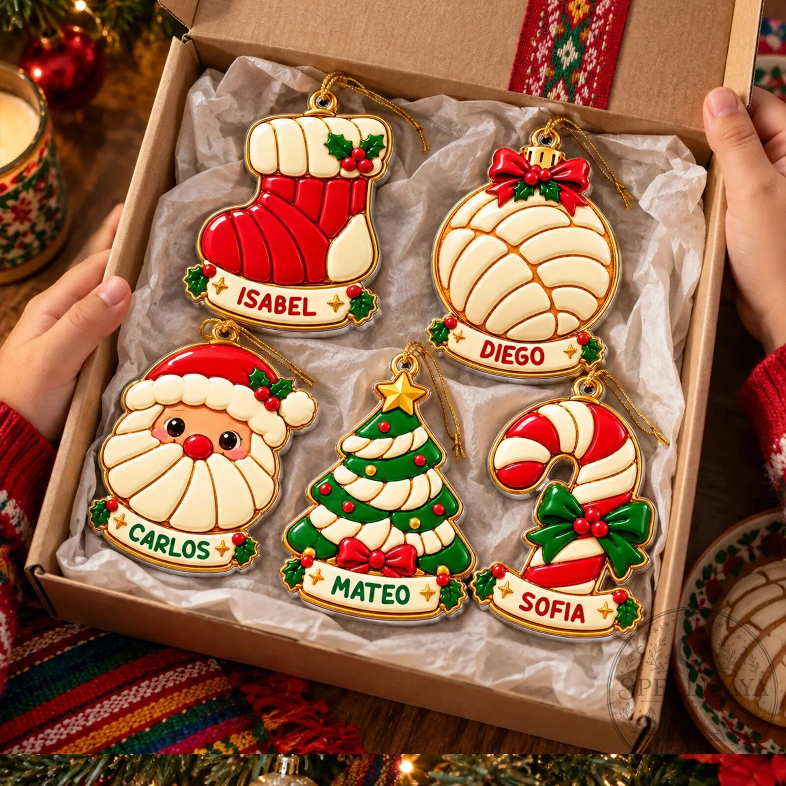 Personalized Concha Pan Dulce Christmas Ornament Custom Name Holiday Decoration 11 Personalized Concha Pan Dulce Christmas Ornament Custom Name Holiday Decoration