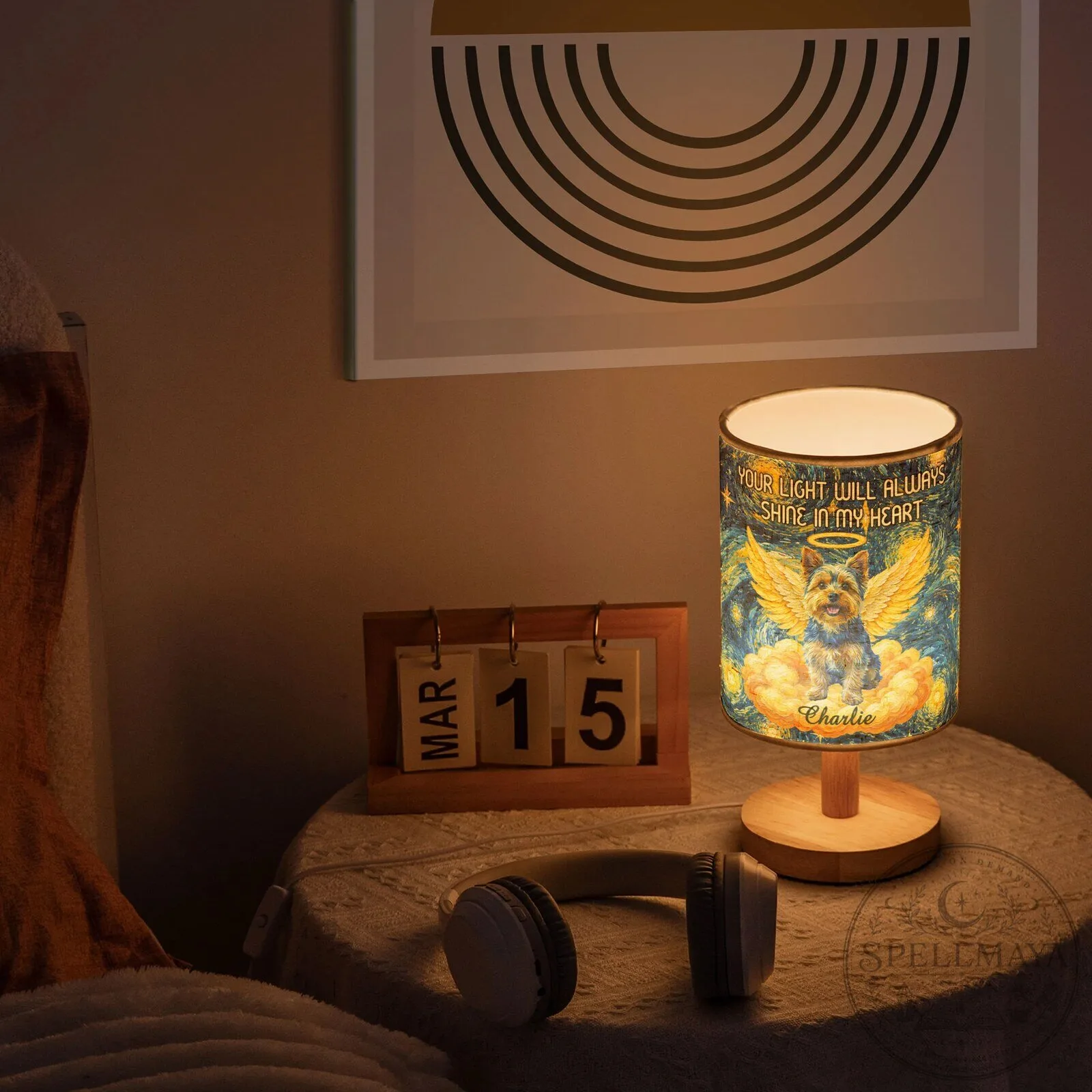 Personalized Pet Memorial Starry Night Dog Angel Table Lamp 12 Personalized Pet Memorial Starry Night Dog Angel Table Lamp