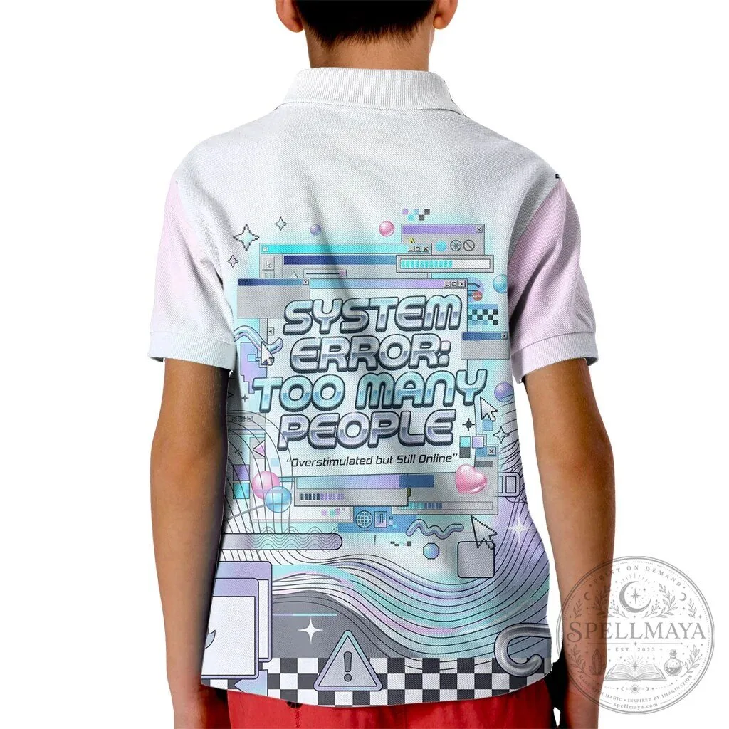 System Error Too Many People Funny Computer Glitch Polo Shirt 7 System Error Too Many People Funny Computer Glitch Polo Shirt