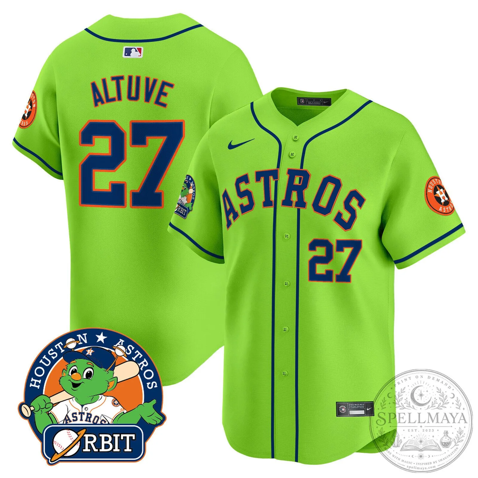 Houston Astros Jose Altuve Youth Green Replica Baseball Jersey 4 Houston Astros Jose Altuve Youth Green Replica Baseball Jersey