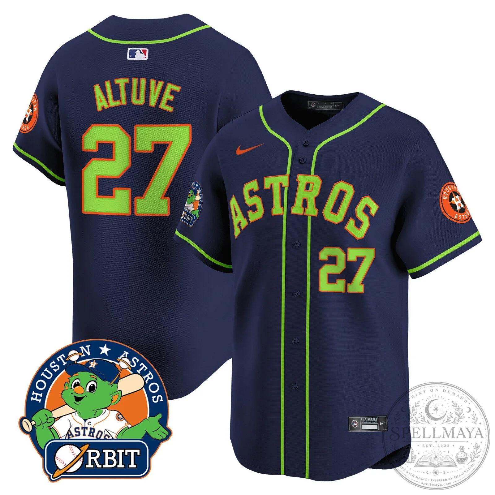 Houston Astros Jose Altuve Youth Green Replica Baseball Jersey 67 Houston Astros Jose Altuve Youth Green Replica Baseball Jersey